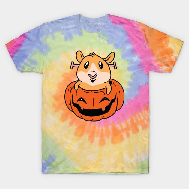 Guinea Pig In Pumpkin Halloween T-Shirt by JS Arts